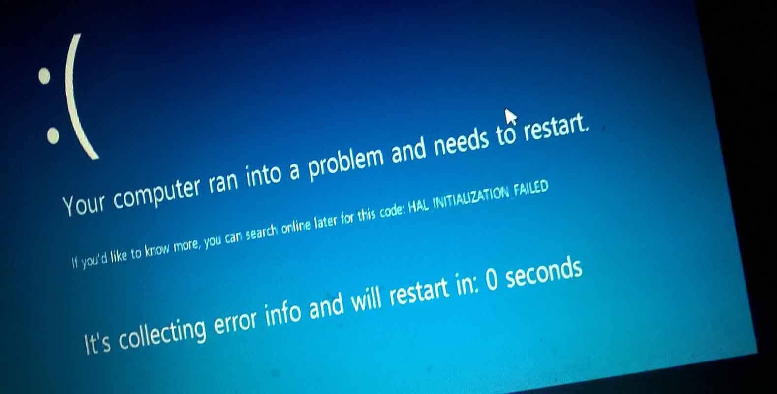 Process1 initialization failed windows 10